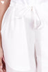 Cambric Cotton Palazzo Pin-Tucked Pants In White